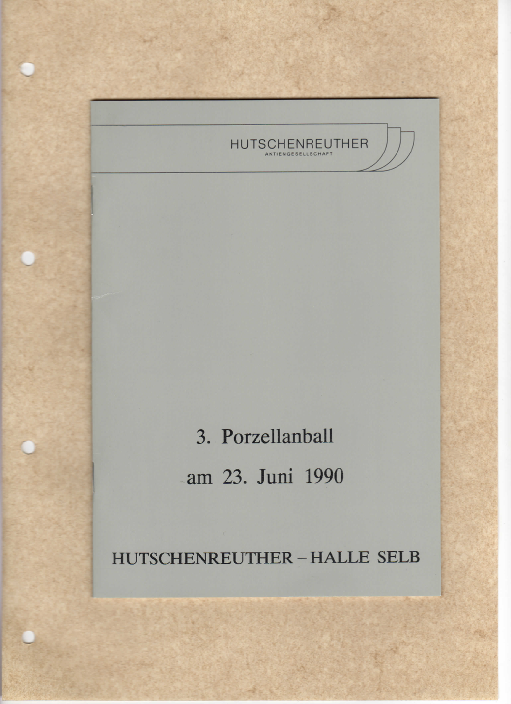 Titelblatt zum dritten Porzellanball am 23. Juni 1990 in Selb.
